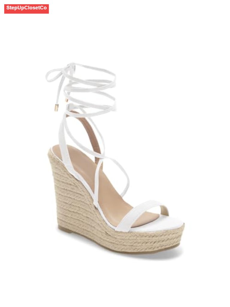 Women's Espadrille Wedges Lace Up Platform Ankle Cross Strap Slingback Summer